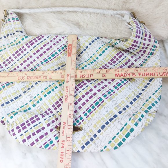 Elliott Lucca Women's Multi-Colour Weaving Leather Satchel Shoulder Bag - Picture 5 of 12